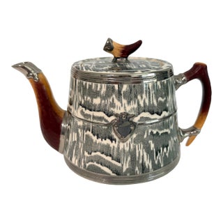 1930s Arthur Wood Silver Shield Teapot For Sale