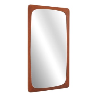 Mid-Century Danish Teak Wall Mirror, 1960s For Sale