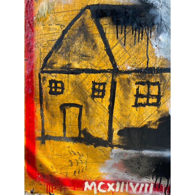 Modernistic Painting in the Manner of Jean-michel Basquiat, Circa 1980 For Sale - Image 10 of 12