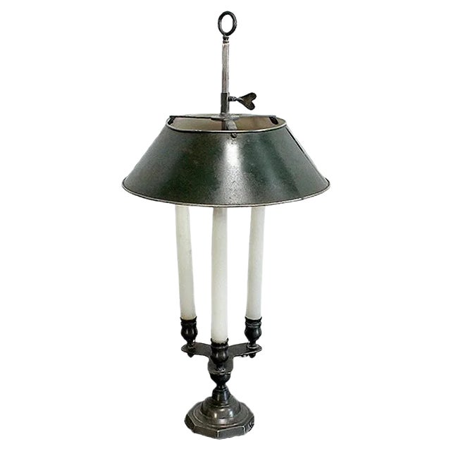 Bouillotte Style Lamp in Bronze, Early 20th Century For Sale
