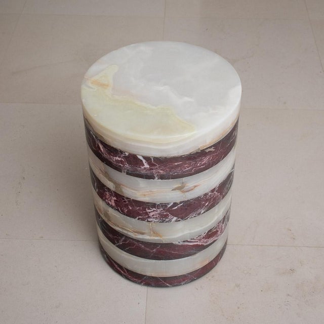 Onyx and Marble Side Table by Forzini For Sale - Image 12 of 13