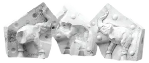 Plaster Casts of Elephants, Set of 3