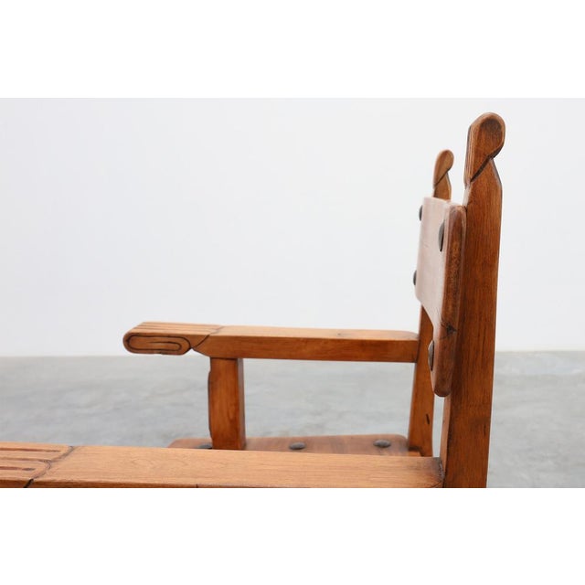 Rustic Iberian Carved Oak Side Chair, Spain, 1900 For Sale - Image 4 of 16
