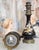 Napoleon III Lamps with Black Enameled Porcelain Stems, Set of 2 For Sale - Image 6 of 8