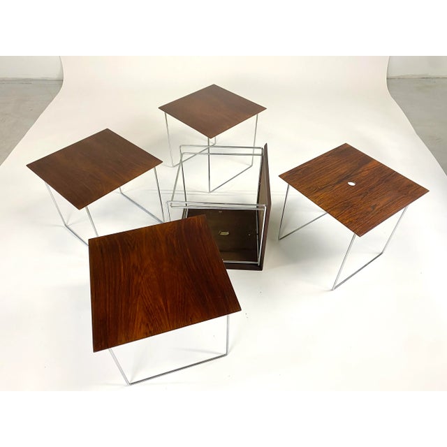 Wood Rosewood Poul Norreklit Magic Puzzle Cube Nesting Tables For Sale - Image 7 of 12