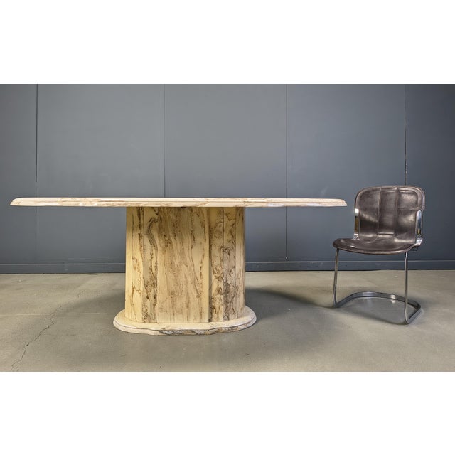 Vintage Oval Marble Dining Table, 1970s For Sale - Image 10 of 10