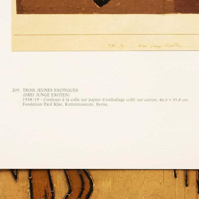 1980s 1989 After Paul Klee "Three Exotic Youths", Full-Color Print From France For Sale - Image 5 of 8