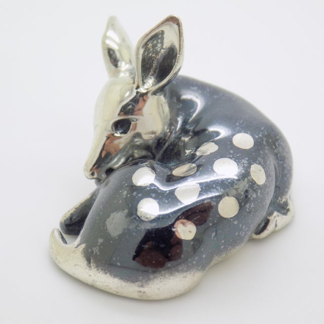 Vintage Italian Handmade Genuine Sterling Silver 925 Saturno Brand Deer Figurine For Sale - Image 4 of 10