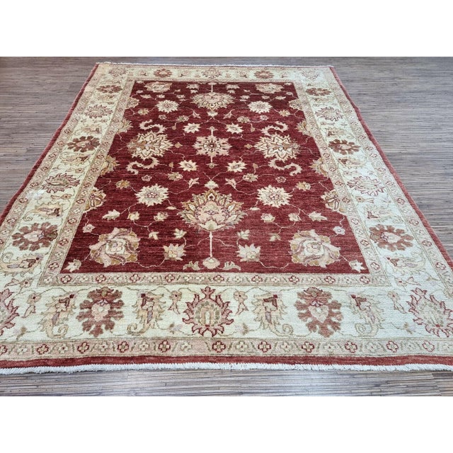 Handmade Vintage Afghan Zigler Rug 5.1' X 6.4', 1980s For Sale - Image 9 of 11