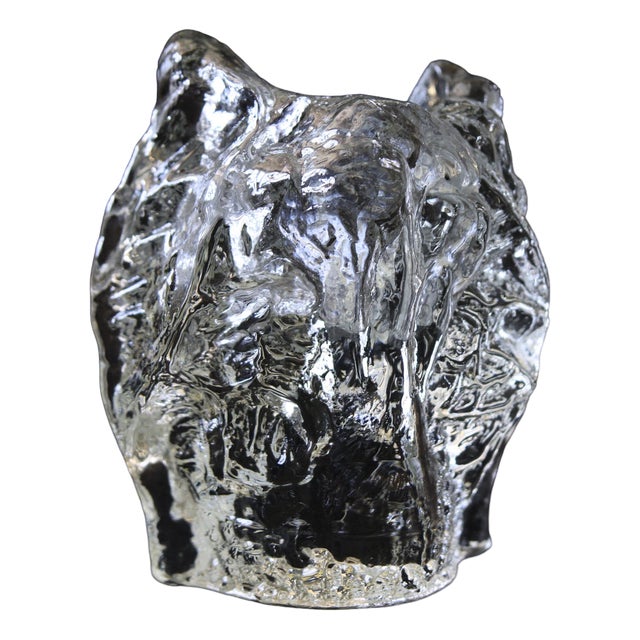 Vintage Glass Candleholder by Pertti Santalahti for Humppila, Finland For Sale