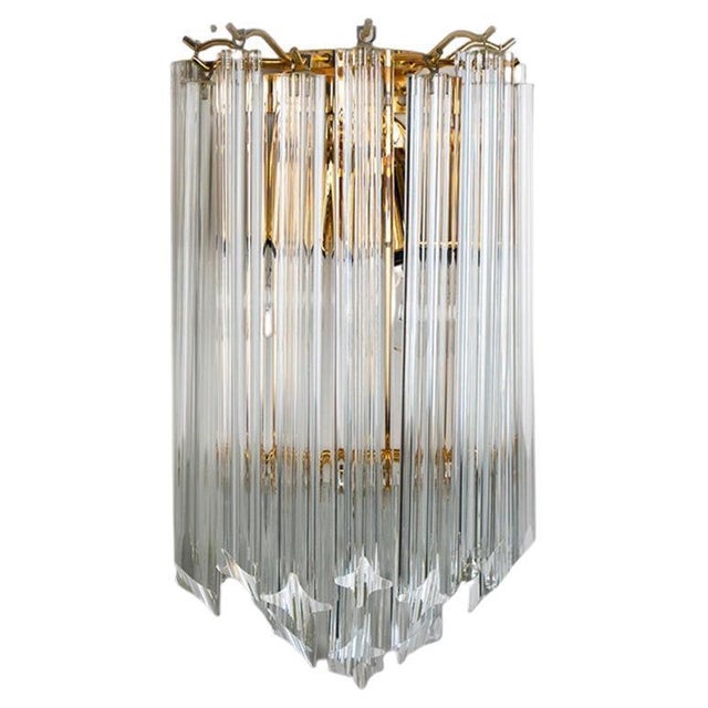Triedroglass Tree Tears Clear Gold Glass Brass Sconce from Venini, 1970s For Sale - Image 17 of 17