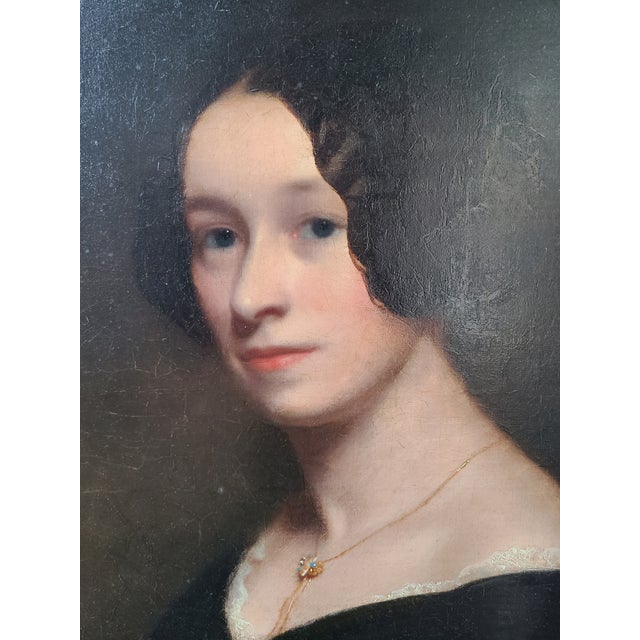 Realism Antique 19th Century Oil Painting Portrait of Princess Marie Amelie of Baden For Sale - Image 3 of 17