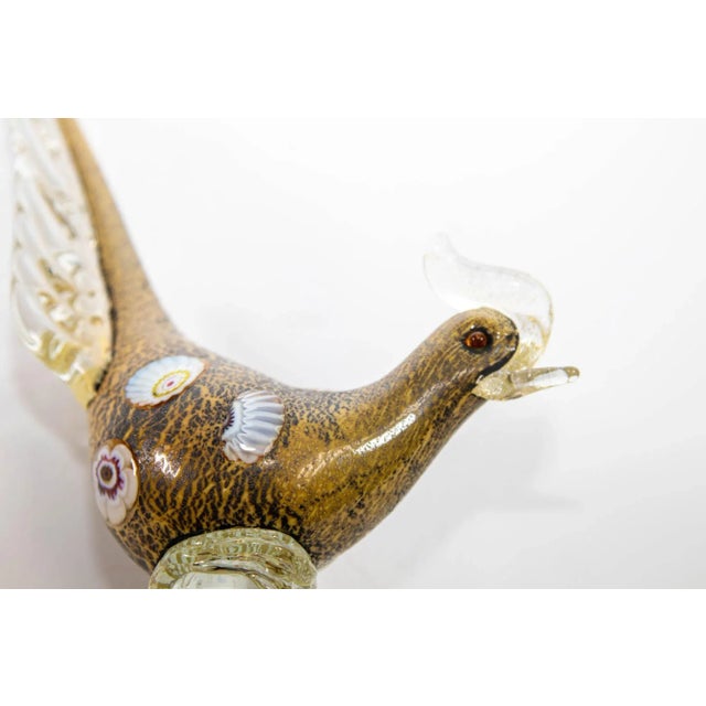 Italian Murano Art Glass Pheasant Bird Sculpture 1960s For Sale - Image 12 of 12