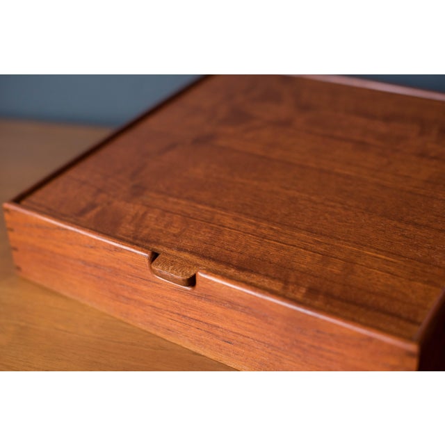 Willy Beck Danish Aksel Bender Madsen & Ejner Larsen Solid Teak Jewelry Box for Willy Beck For Sale - Image 4 of 16