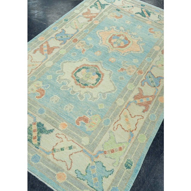 Turkish Turkish Oushak Rug 3'9" x 6' #20010 For Sale - Image 3 of 8