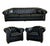 Chesterfield Livingroom Set in Black Genuine Leather, Set of 3 For Sale - Image 9 of 9