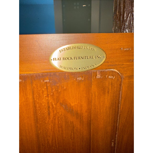 2010s Rustic Solid Wood Entertainment Armoire With Log Details by Flat Rock Furniture For Sale - Image 5 of 10