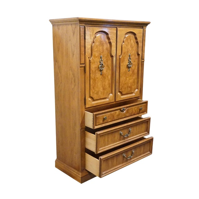 Thomasville Furniture Serenade Collection Burled Walnut Italian Neoclassical Tuscan Style 40" Armoire 21211-340 For Sale - Image 9 of 16