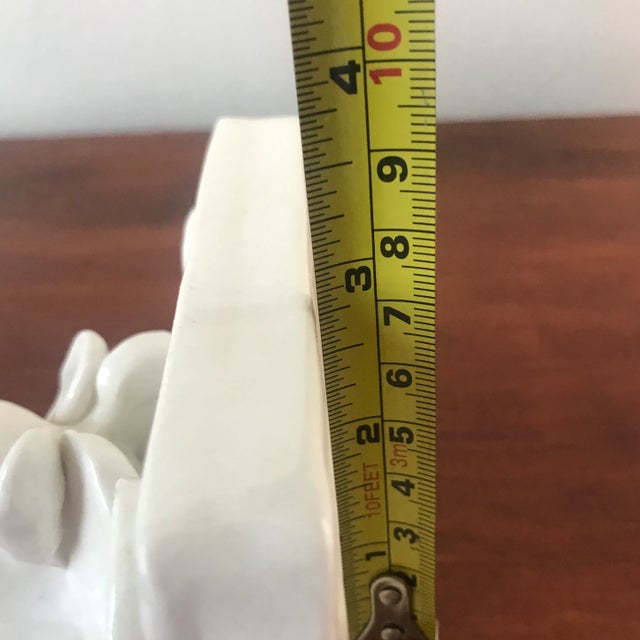 White Signed 1970s Folk Art Studio Pottery Figurative Moose Soap Dish For Sale - Image 8 of 10