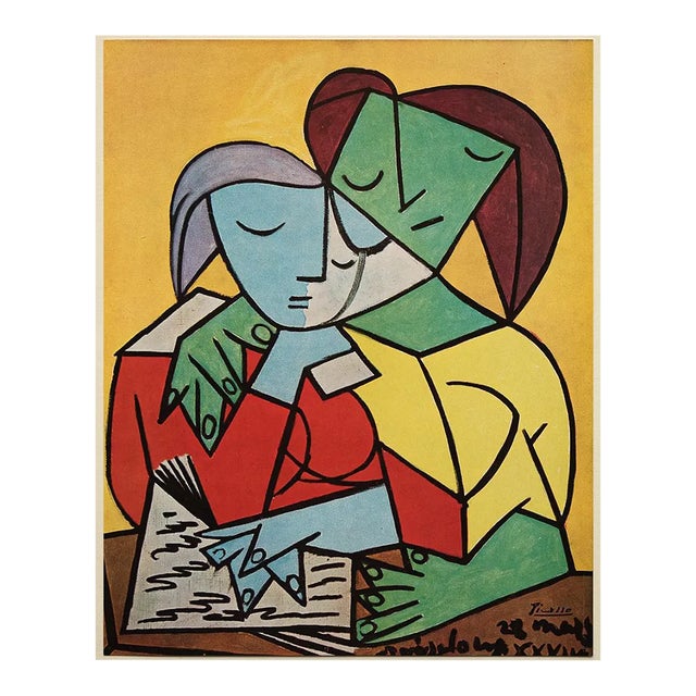 1940s After Pablo Picasso, "Children Reading" First Edition Period Offset Lithograph For Sale
