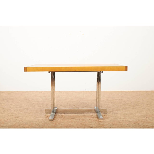 Table with Chrome-Plated Steel Frame and 4 Extensions For Sale - Image 14 of 14