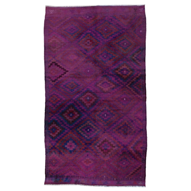 Turkish Embroidered Kilim Rug For Sale - Image 4 of 4