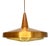 Mid-Century Danish Copper Pendant Lamp with Teak Top and Sculptural Acrylic Diffuser, 1960s For Sale