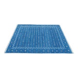 Handmade Reversible Cotton Vegetable Dyed Denim Blue Shooting Star Rug-10'x14' For Sale