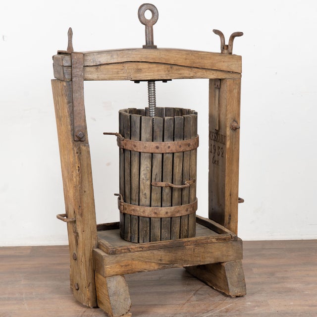 Antique Wine Press From Hungary Dated 1932 For Sale - Image 12 of 12