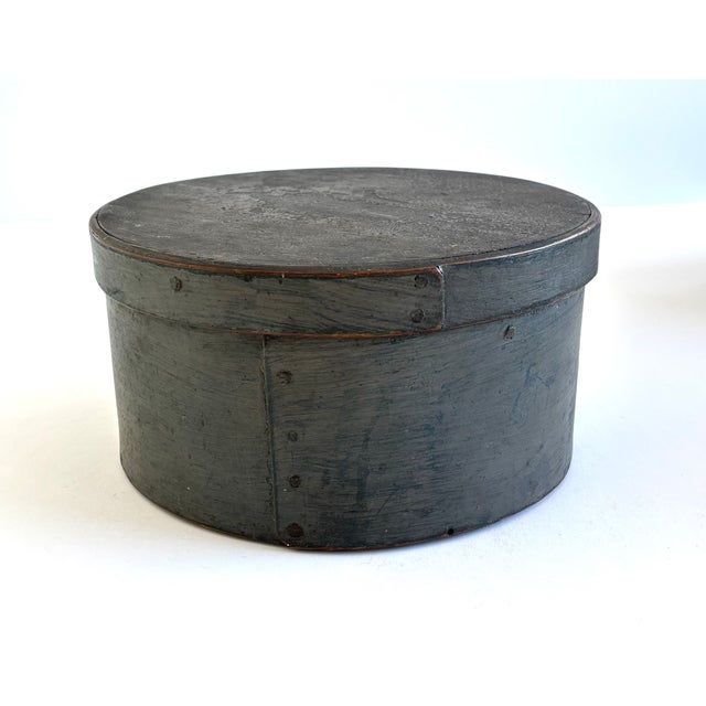 Antique 19th Century Original Condition Kitchen Pantry Box in Deep Blue Color For Sale - Image 4 of 11