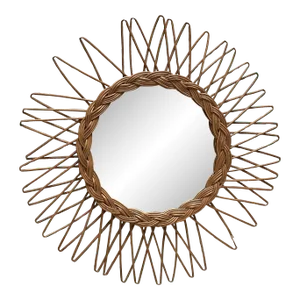 Vintage 1980s French Wicker Mirror