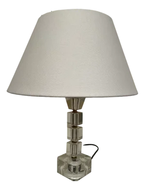 Glass and Metal Table Lamp in the style of Adnet, 1970