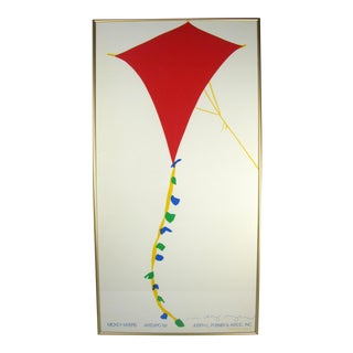 1980s Mickey Myers Signed Crayola Kite Citrine Ruby Art Expo Silk Screened Print For Sale