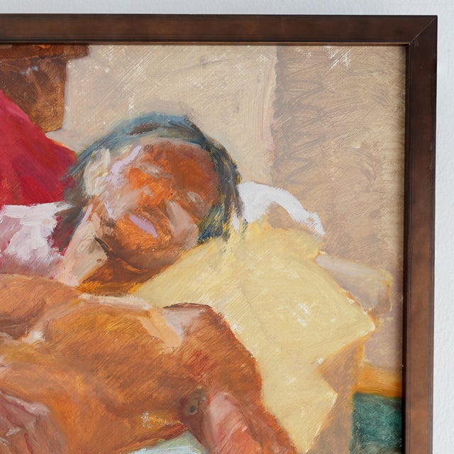 Wood Linda Kolar (1947-2020) Artist Nude Study Original Painting Circa 1980s For Sale - Image 7 of 9