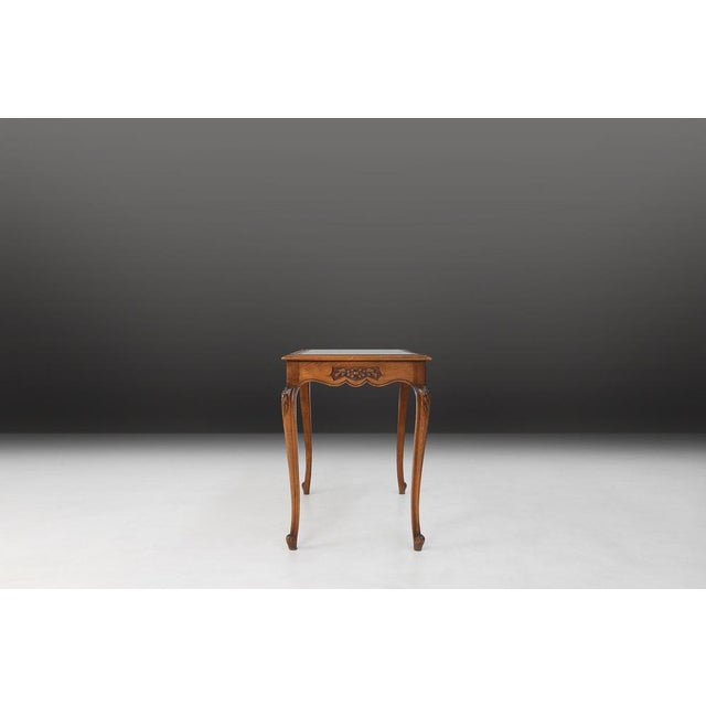 Sculpted Side Table in Wood, Glass and Rattan, France, 1950s For Sale - Image 13 of 15