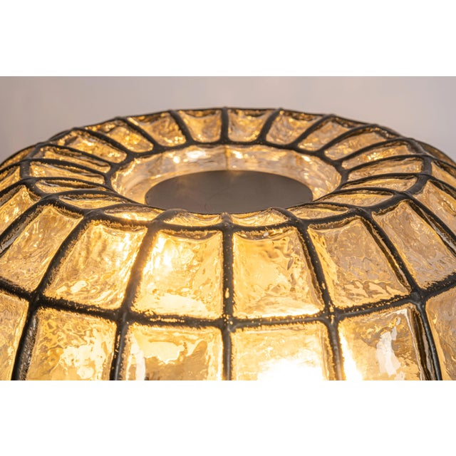 Glass Iron and Clear Glass Ceiling Light from Limburg, Germany, 1960s For Sale - Image 7 of 14