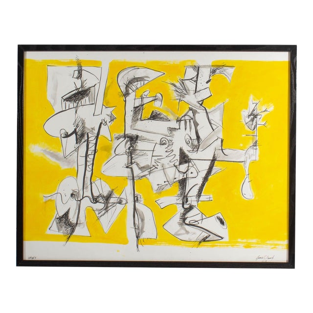 2011 “What?” Abstract Mixed Media Drawing Signed by James L. Bruch For Sale