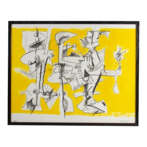 2011 “What?” Abstract Mixed Media Drawing Signed by James L. Bruch