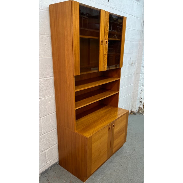 Mid-Century Danish Modern Teak Lighted Display Cabinet For Sale - Image 4 of 12