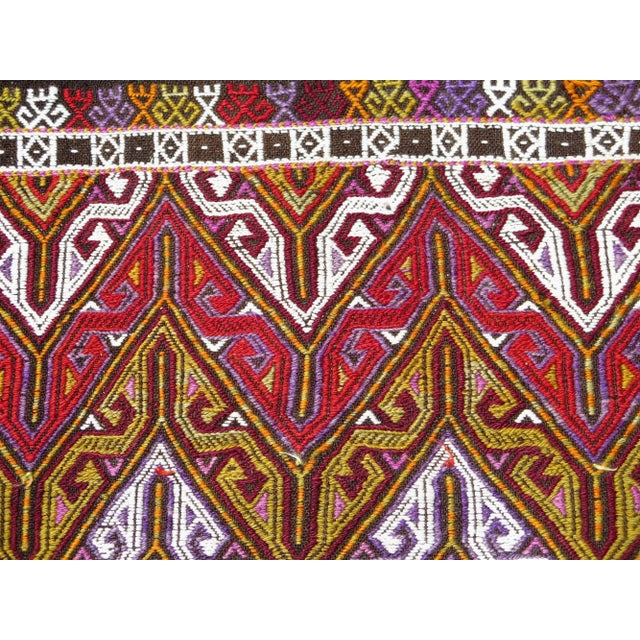 Amethyst Mid 20th Century 60s Turkish Rug Handmade Wool Kilim Small Area Rug For Sale - Image 8 of 11