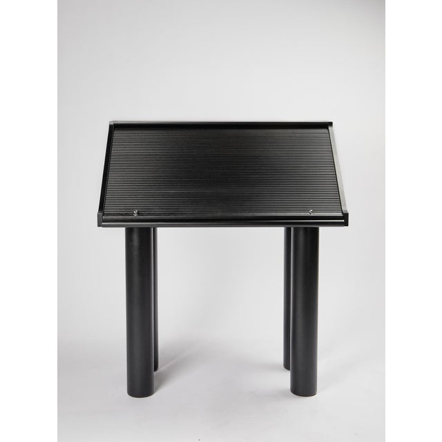 Vintage roll-top desk designed by Hans Eichenberger and manufactured by Röthlisberger in Switzerland; contains working...