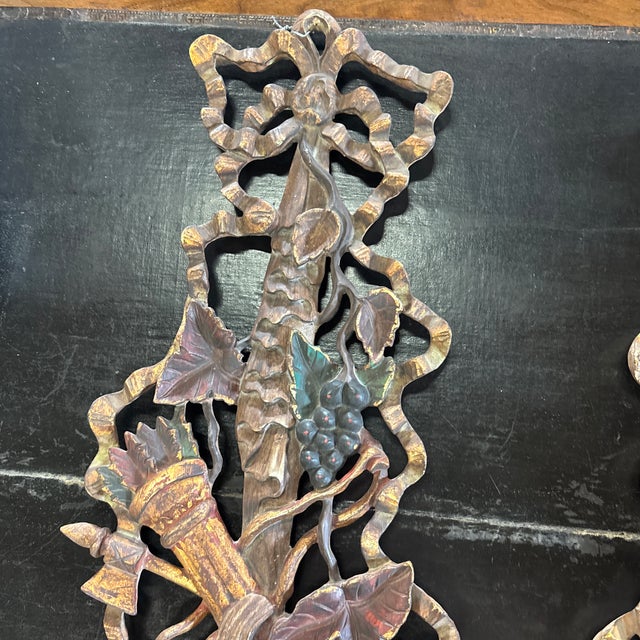 Pair of Italian Mid 20th C Sconces W Bronze Bobeches For Sale - Image 4 of 12