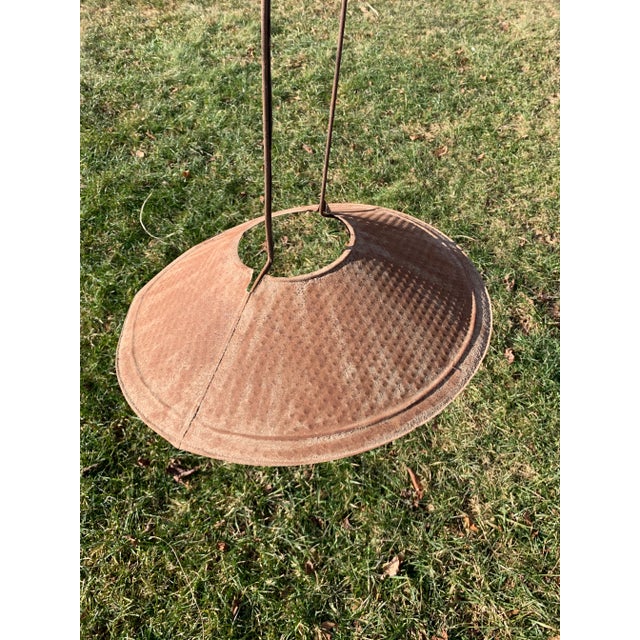 Farmhouse Vintage Electrified Brass Hanging Oil Lamp For Sale - Image 3 of 13