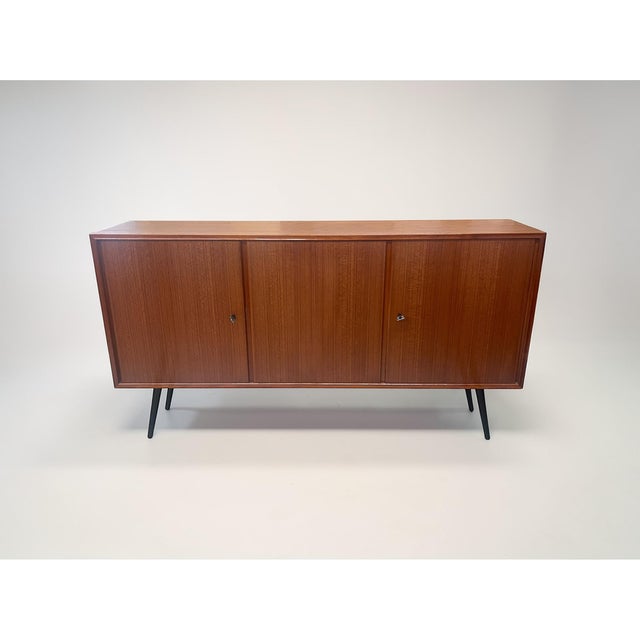 Brown Mid-Century Modern German Teak Sideboard, 1960s For Sale - Image 8 of 13