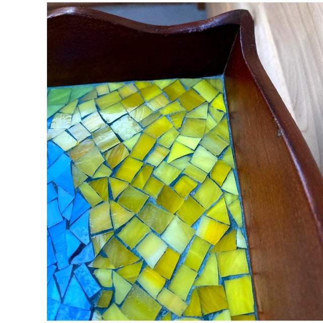 Late 20th Century Vintage Handcrafted Mosaic Glass Parrot Tray For Sale - Image 5 of 7