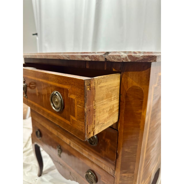 Late 18th Century Late 18th Century Louis XV Style Inlaid Mahogany Petite Commode For Sale - Image 5 of 9