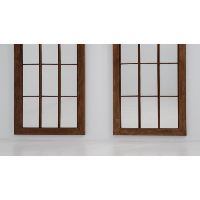 Neoclassical Pair Of Oak Libary Mirrors For Sale - Image 3 of 5