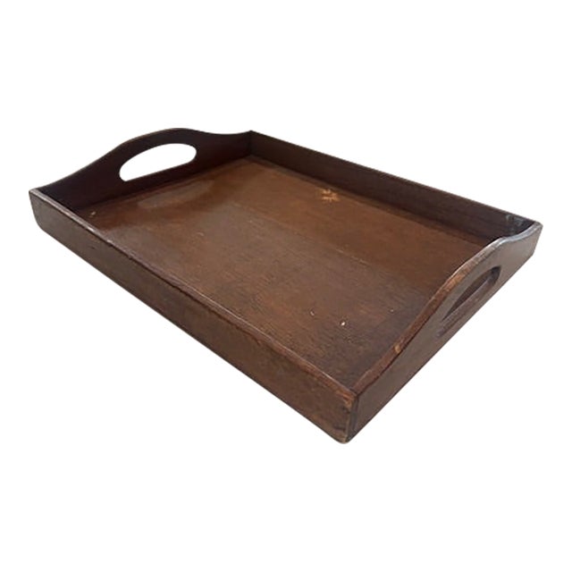 Vintage Wooden Serving Tray For Sale