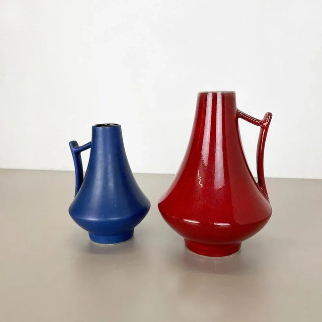 Black-Red Fat Lava Vases by Jopeko, Germany, 1970s, Set of 2 For Sale - Image 4 of 18