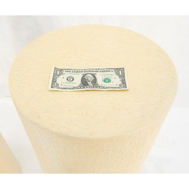 Pair Round Textured 30" & 36" Tall 14" Dia Cylinder Shape Pedestals Stands MINT! Pedestal One: 14 x 14 x 36 Pedestal Two:...